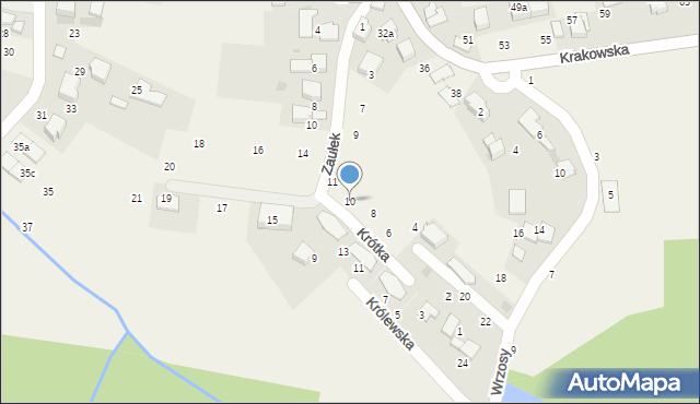 Modlniczka, Krótka, 10, mapa Modlniczka