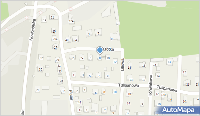 Modrzyca, Krótka, 8, mapa Modrzyca