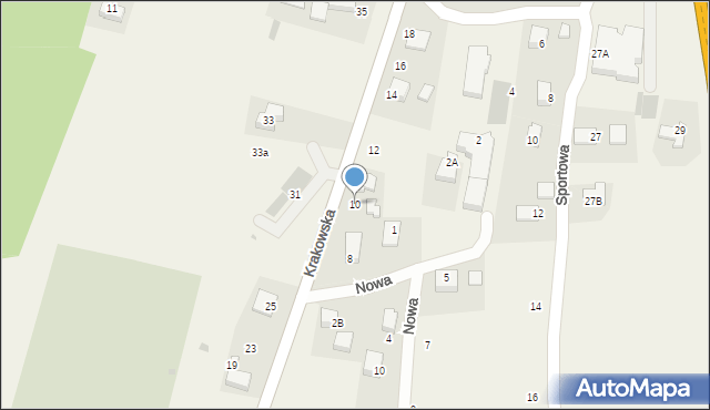 Mogilany, Krakowska, 10, mapa Mogilany