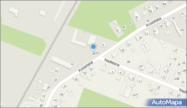 Mosina, Krosińska, 10, mapa Mosina