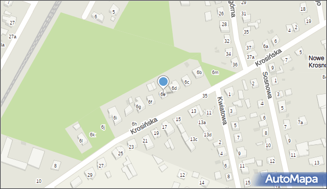 Mosina, Krosińska, 6e, mapa Mosina