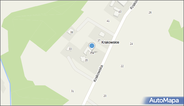 Moszczenica, Krakowska, 35a, mapa Moszczenica