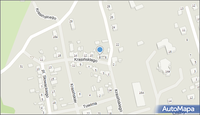 Mrągowo, Krasińskiego Zygmunta, 8, mapa Mrągowo