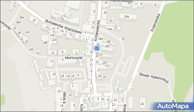 Mrągowo, Królewiecka, 12, mapa Mrągowo