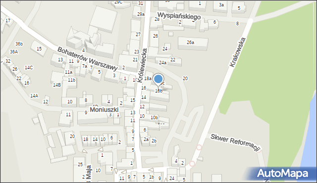 Mrągowo, Królewiecka, 16b, mapa Mrągowo