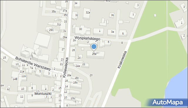 Mrągowo, Królewiecka, 26a, mapa Mrągowo