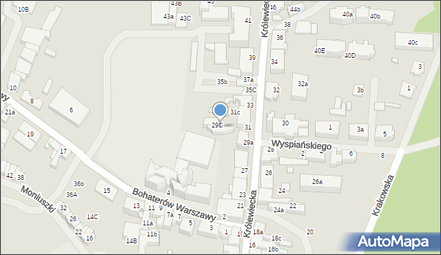 Mrągowo, Królewiecka, 29b, mapa Mrągowo