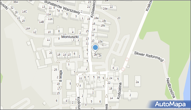 Mrągowo, Królewiecka, 2a, mapa Mrągowo