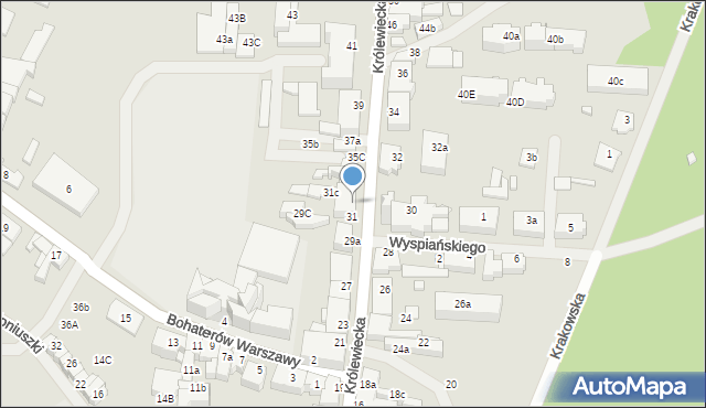 Mrągowo, Królewiecka, 31a, mapa Mrągowo