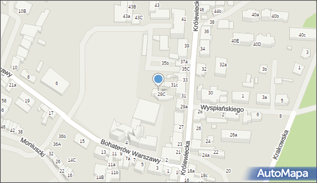 Mrągowo, Królewiecka, 31b, mapa Mrągowo