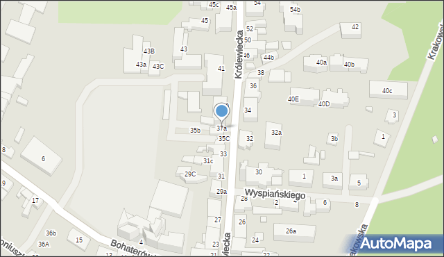 Mrągowo, Królewiecka, 37a, mapa Mrągowo