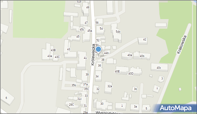 Mrągowo, Królewiecka, 44a, mapa Mrągowo