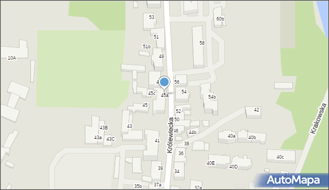 Mrągowo, Królewiecka, 45a, mapa Mrągowo