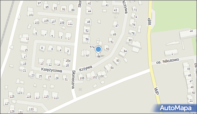 Mrągowo, Krzywa, 55, mapa Mrągowo