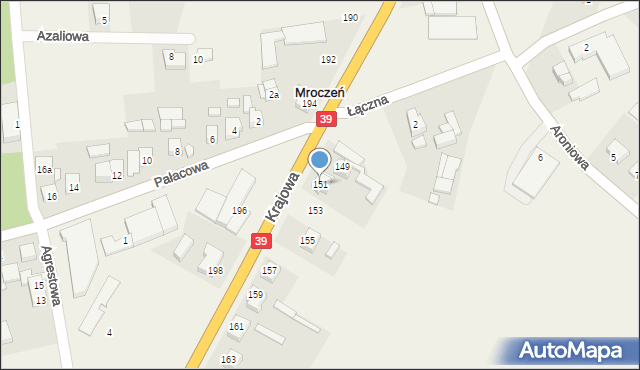Mroczeń, Krajowa, 151, mapa Mroczeń