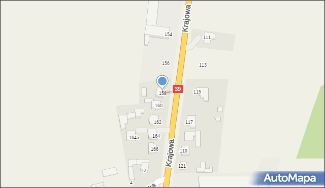 Mroczeń, Krajowa, 158, mapa Mroczeń