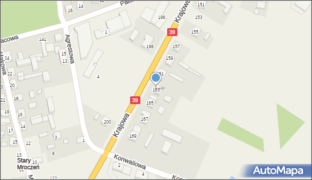 Mroczeń, Krajowa, 163, mapa Mroczeń