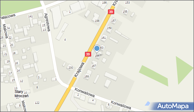 Mroczeń, Krajowa, 165, mapa Mroczeń