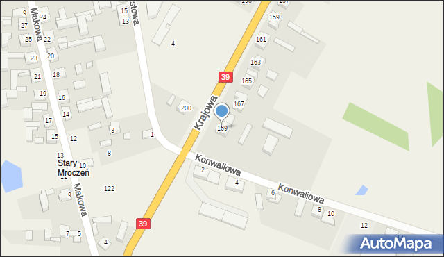 Mroczeń, Krajowa, 169, mapa Mroczeń