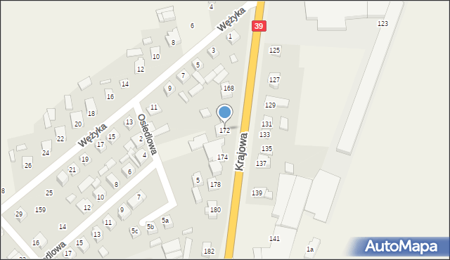 Mroczeń, Krajowa, 172, mapa Mroczeń
