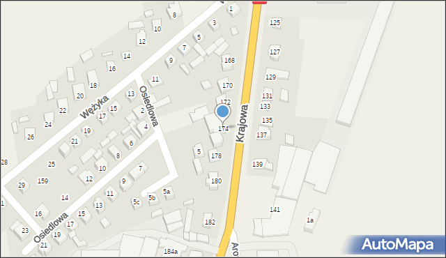 Mroczeń, Krajowa, 174, mapa Mroczeń