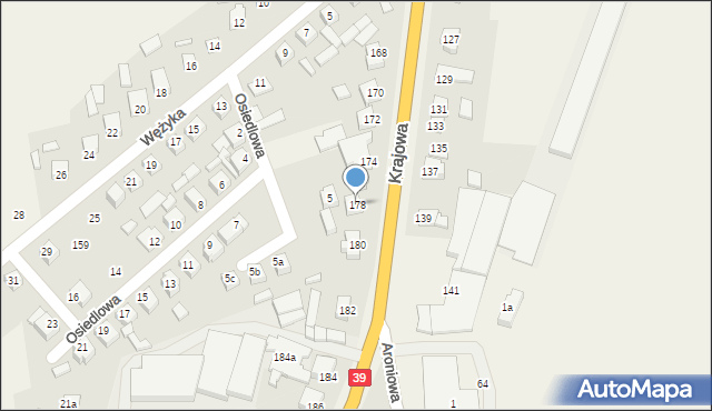 Mroczeń, Krajowa, 178, mapa Mroczeń