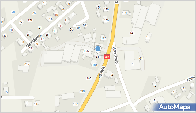 Mroczeń, Krajowa, 184, mapa Mroczeń