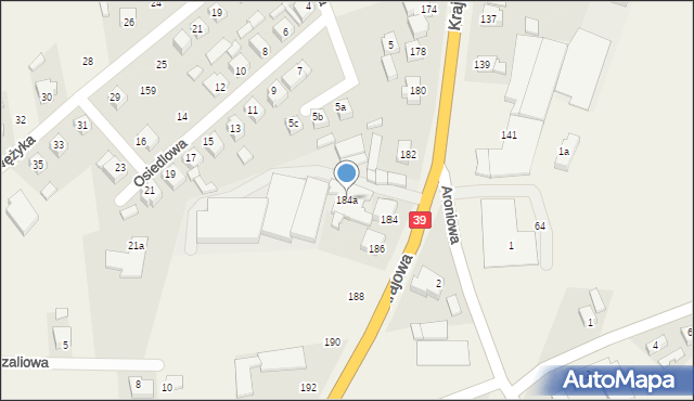 Mroczeń, Krajowa, 184a, mapa Mroczeń