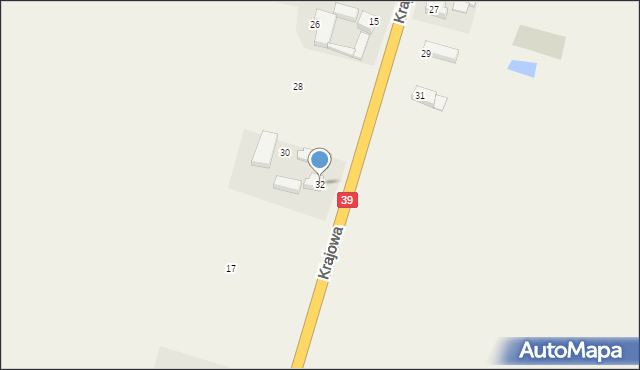 Mroczeń, Krajowa, 32, mapa Mroczeń