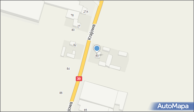 Mroczeń, Krajowa, 63, mapa Mroczeń