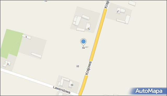 Mroczeń, Krajowa, 64, mapa Mroczeń