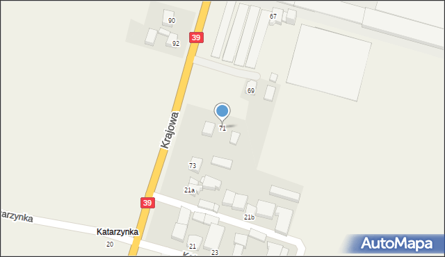 Mroczeń, Krajowa, 71, mapa Mroczeń