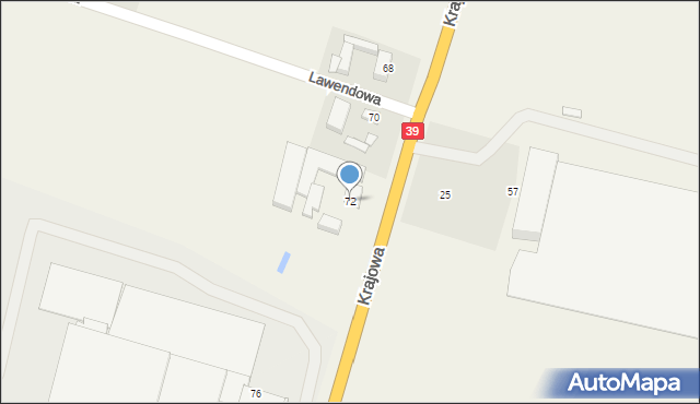 Mroczeń, Krajowa, 72, mapa Mroczeń