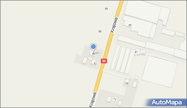 Mroczeń, Krajowa, 90, mapa Mroczeń