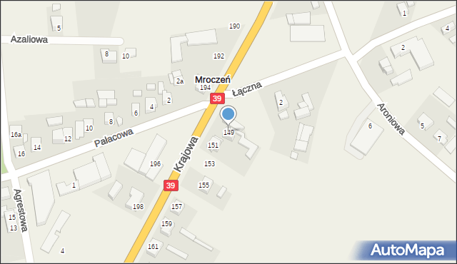 Mroczeń, Krajowa, 149, mapa Mroczeń