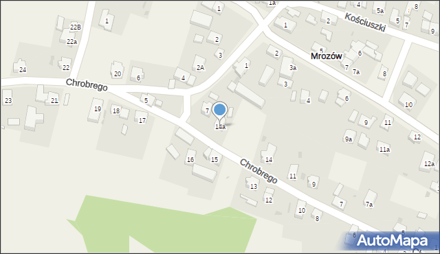 Mrozów, Króla Bolesława Chrobrego, 14a, mapa Mrozów