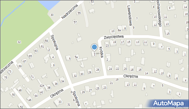 Mrozy, Krótka, 1, mapa Mrozy