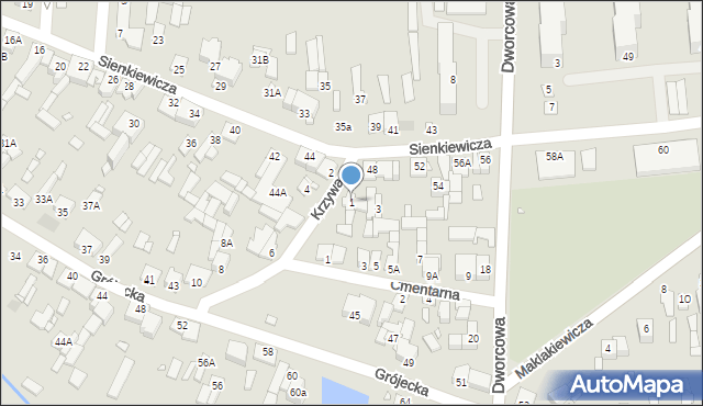 Mszczonów, Krzywa, 1, mapa Mszczonów