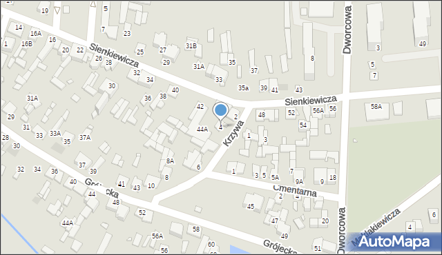 Mszczonów, Krzywa, 4, mapa Mszczonów