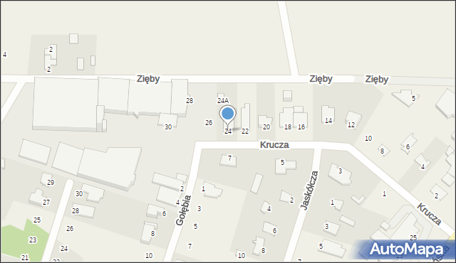 Myślęcinek, Krucza, 24, mapa Myślęcinek