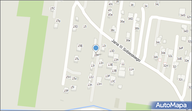 Myślenice, Króla Jana III Sobieskiego, 13h, mapa Myślenice