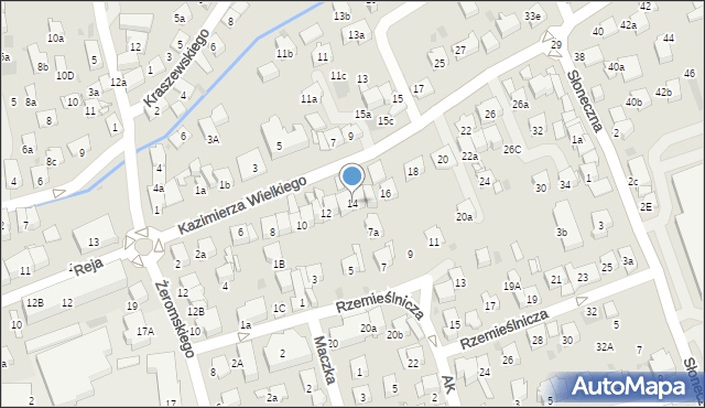 Myślenice, Króla Kazimierza Wielkiego, 14, mapa Myślenice