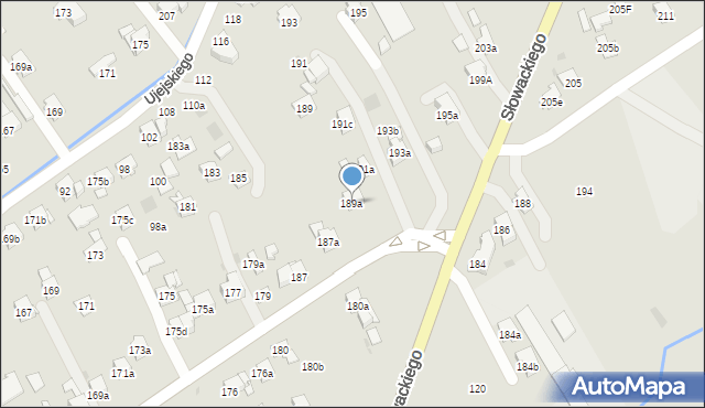 Myślenice, Króla Kazimierza Wielkiego, 189a, mapa Myślenice