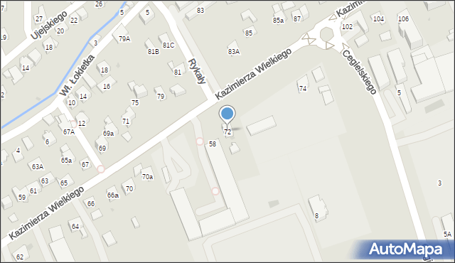 Myślenice, Króla Kazimierza Wielkiego, 72, mapa Myślenice