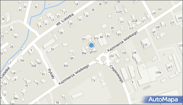 Myślenice, Króla Kazimierza Wielkiego, 87, mapa Myślenice