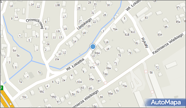 Myślenice, Króla Władysława Łokietka, 12A, mapa Myślenice