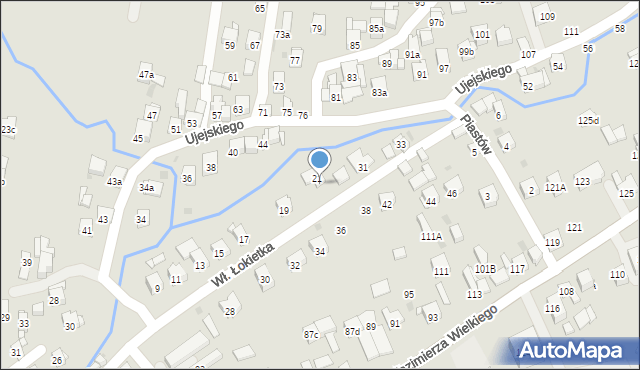 Myślenice, Króla Władysława Łokietka, 21a, mapa Myślenice