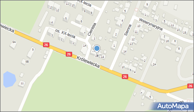 Myślibórz, Królewiecka, 18, mapa Myślibórz