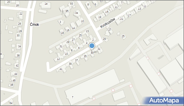 Mysłowice, Krokusów, 33, mapa Mysłowice