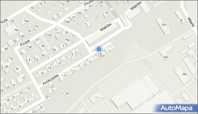 Mysłowice, Krokusów, 7, mapa Mysłowice